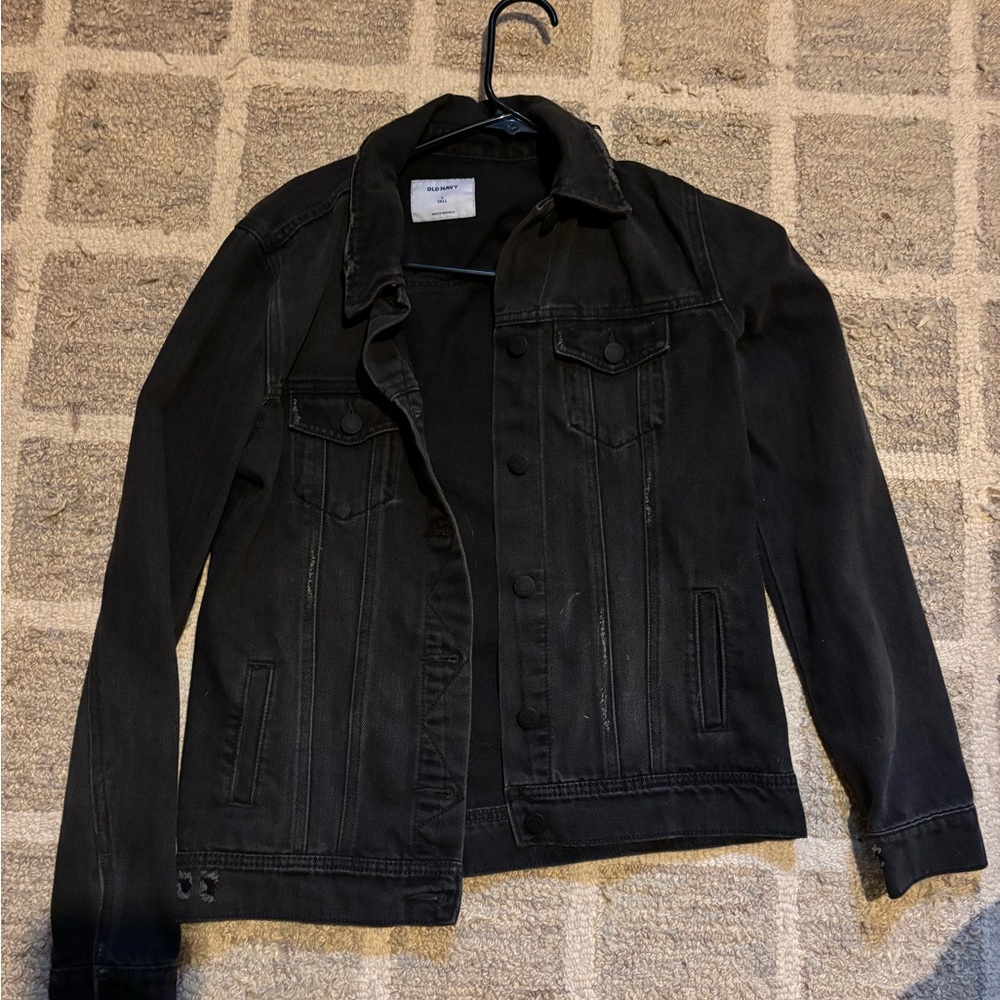 Old Navy Women’s Black Denim Jacket – Size Small – Classic Trucker Style